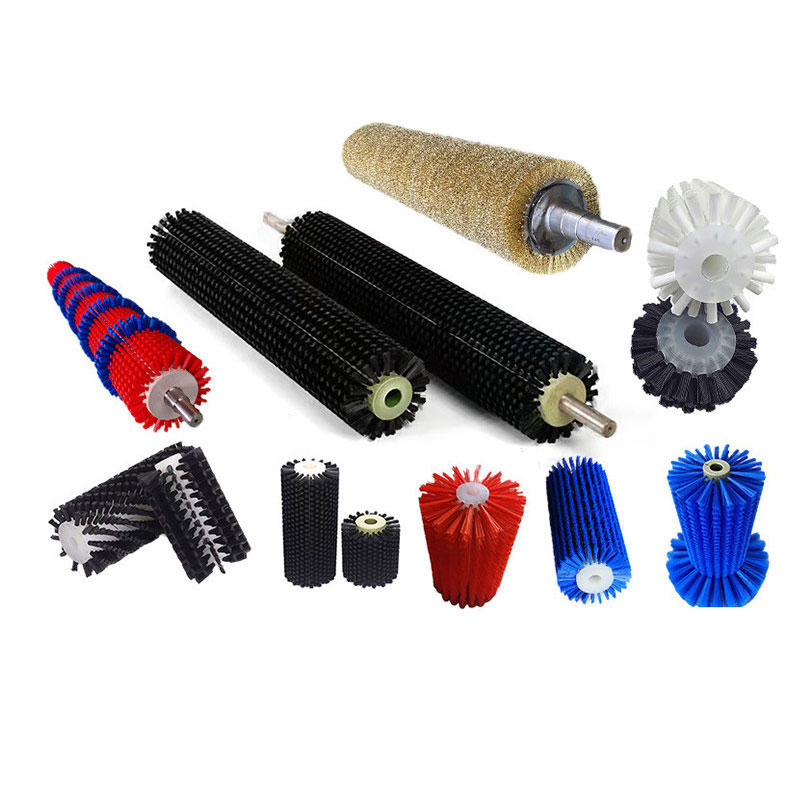 Industrial Nylon Brush Roller & Cylinder Brush Wheel - Hollow Core Roller Brush for Cleaning & Dust Removal