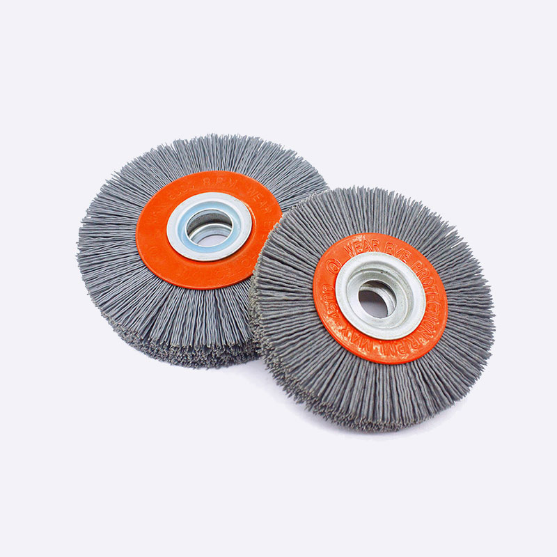 Silicon Carbide Abrasive Filament Polishing Wheel - Clamp-on Grinding Wheel for Gear, Rust Removal & Metal/Aluminum/Wood Polishing