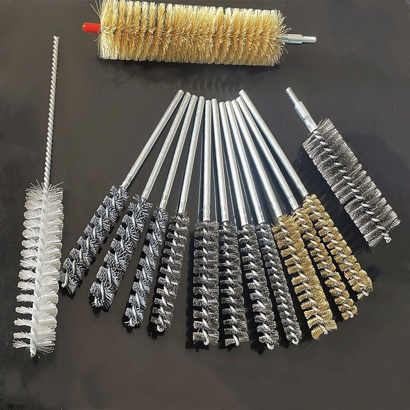 Stainless Steel Wire Furnace Tube Cleaning Brush, Round Pipe Brush, Industrial Copper Tube Cleaning Brush, Polishing and Rust Removal Brush, Test Tube Brush, Pipe Brush